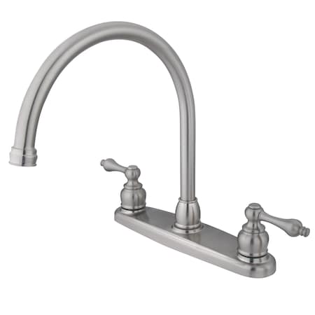 Kingston Brass Victorian 8" Centerset Kitchen Faucet, Brushed Nickel KB728ALLS